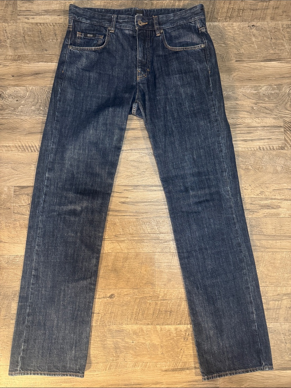 Hugo Boss Navy Straight-Leg Jeans
